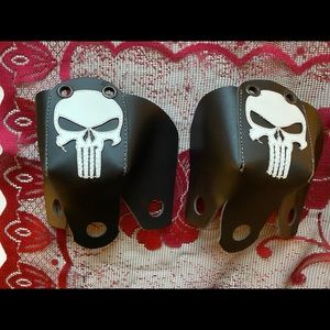 GENUINE LEATHER Custom Marvel PUNISHER Skull Roller Skates/Blades Toe Protectors